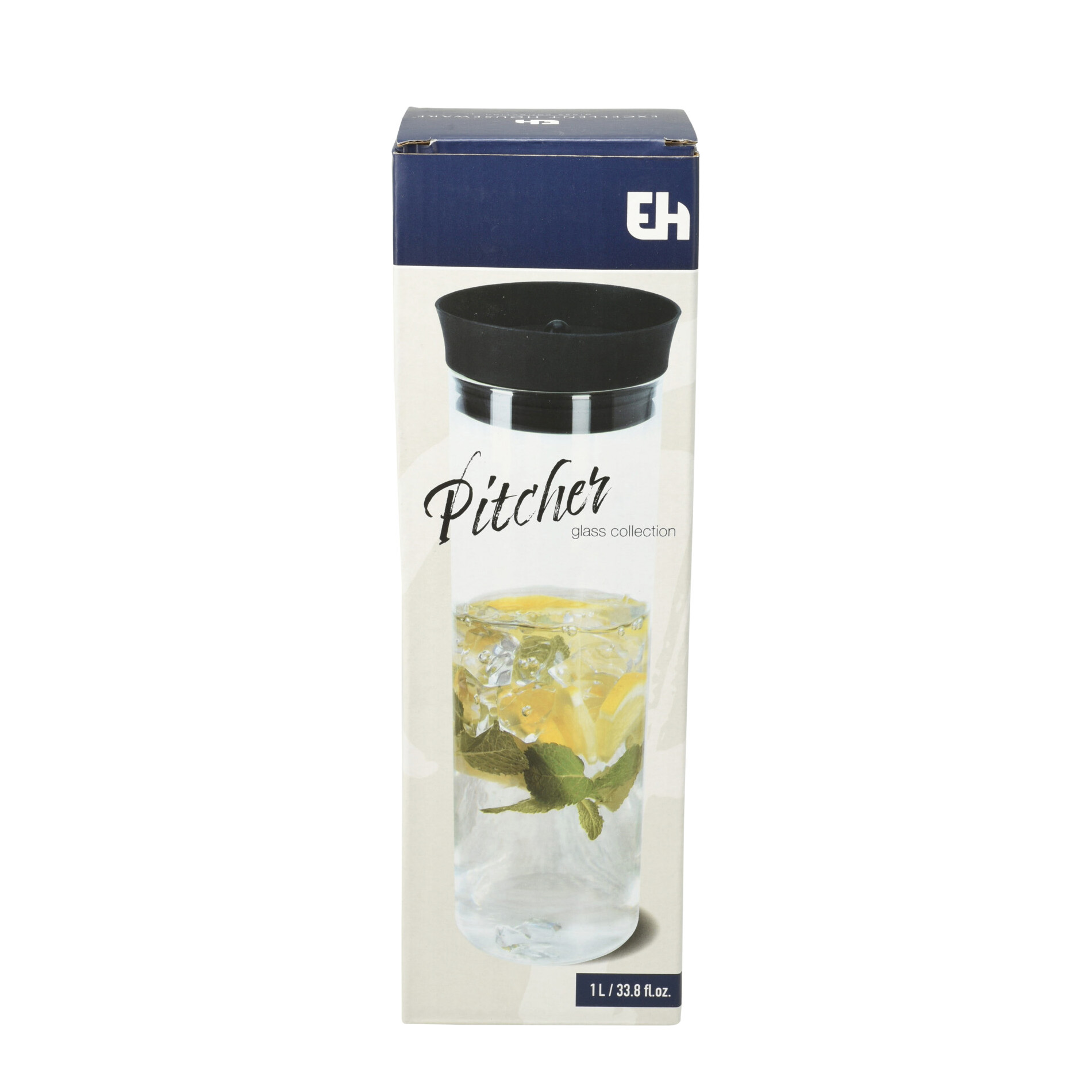 Karaffe Glas mit Deckel 1L