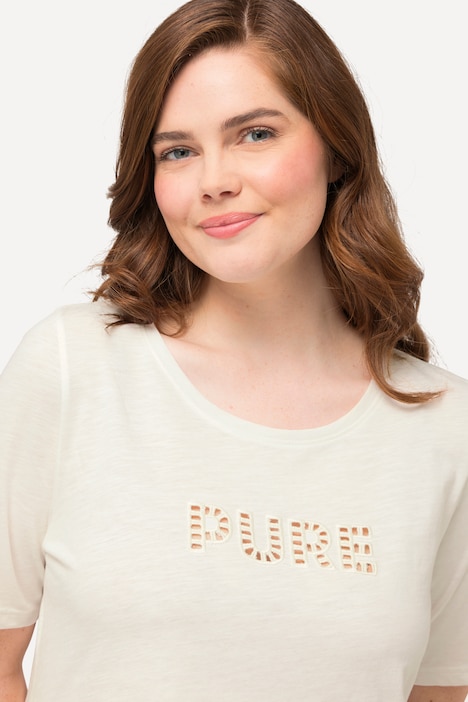 T-Shirt, PURE-Stickerei, Rundhals, Halbarm, Biobaumwolle