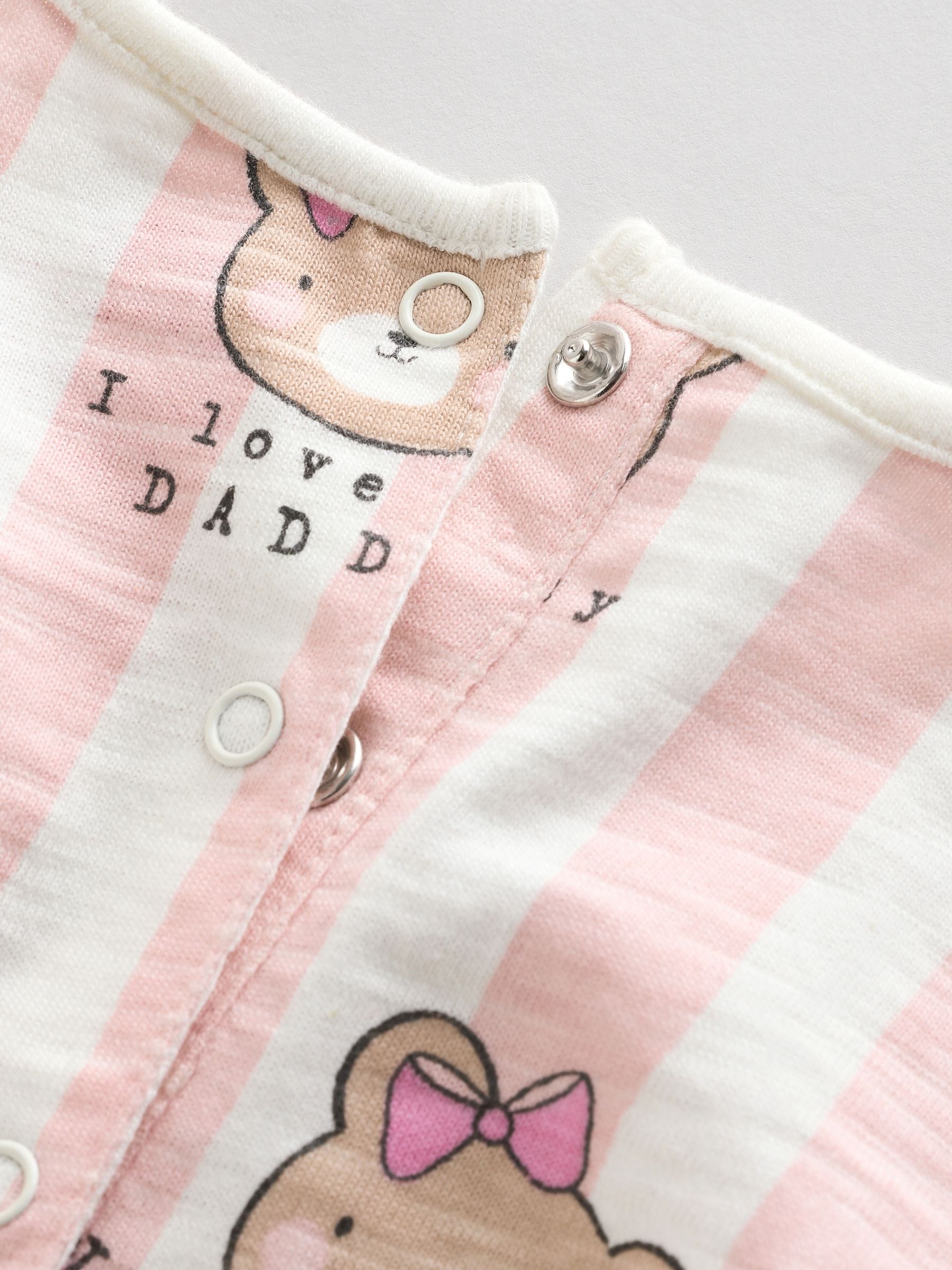 Roze/Wit gestreepte I Love My Daddy - Pofbroekrompertje