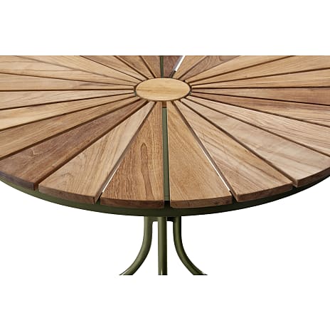 Kerteminde teak cafébord - grønt stel