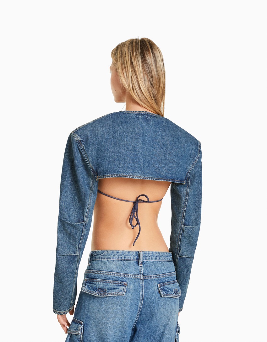 Jaqueta bolero jeans