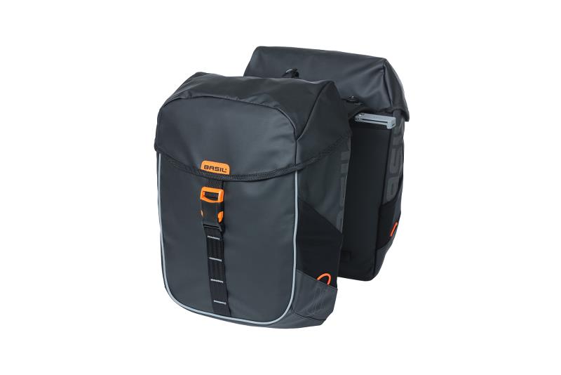 Basil Mik Miles Tarpaulin Dobbelt Sort/Orange 34 L