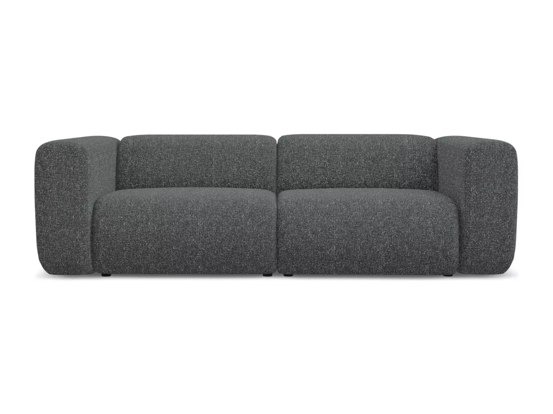 Canapé modulable 3 places en tissu texturé - graphite - EKAHI