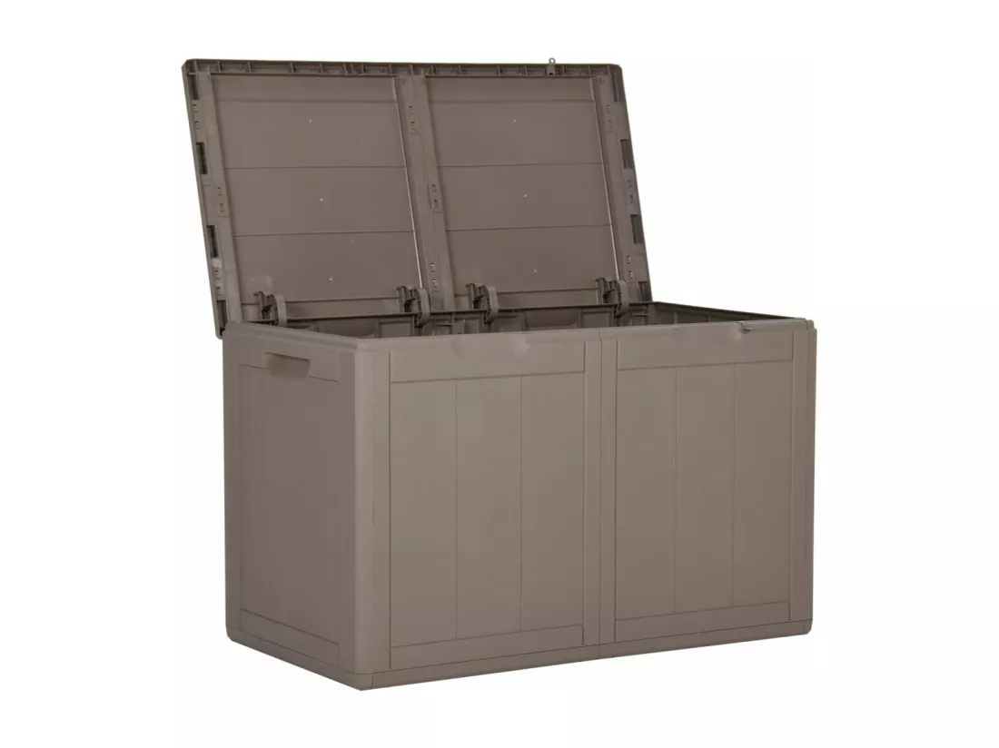 Boîte de rangement de jardin 180 L Marron PP Rotin