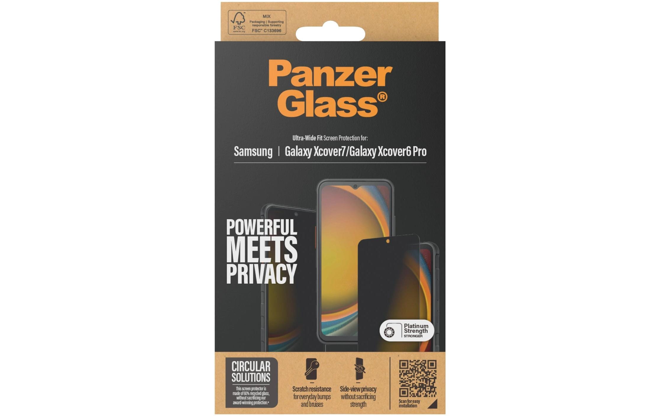 Ultra Wide Fit Privacy Galaxy Xcover6 Pro & Xcover7Displayschutz für das Samsung Galaxy Xcover6 Pro & Xcover7