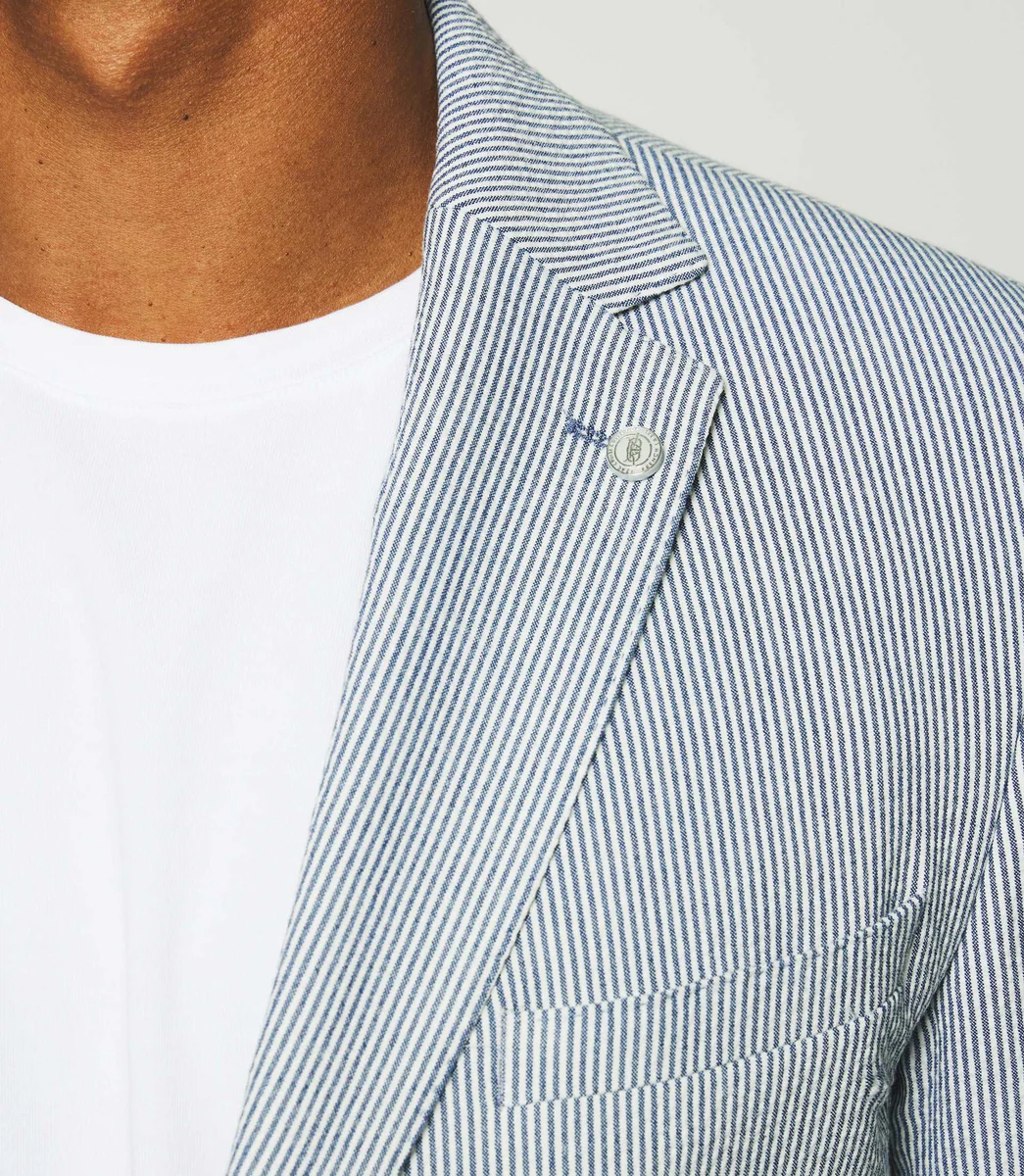 Veste séparable à rayures blanche et bleue CAPRI