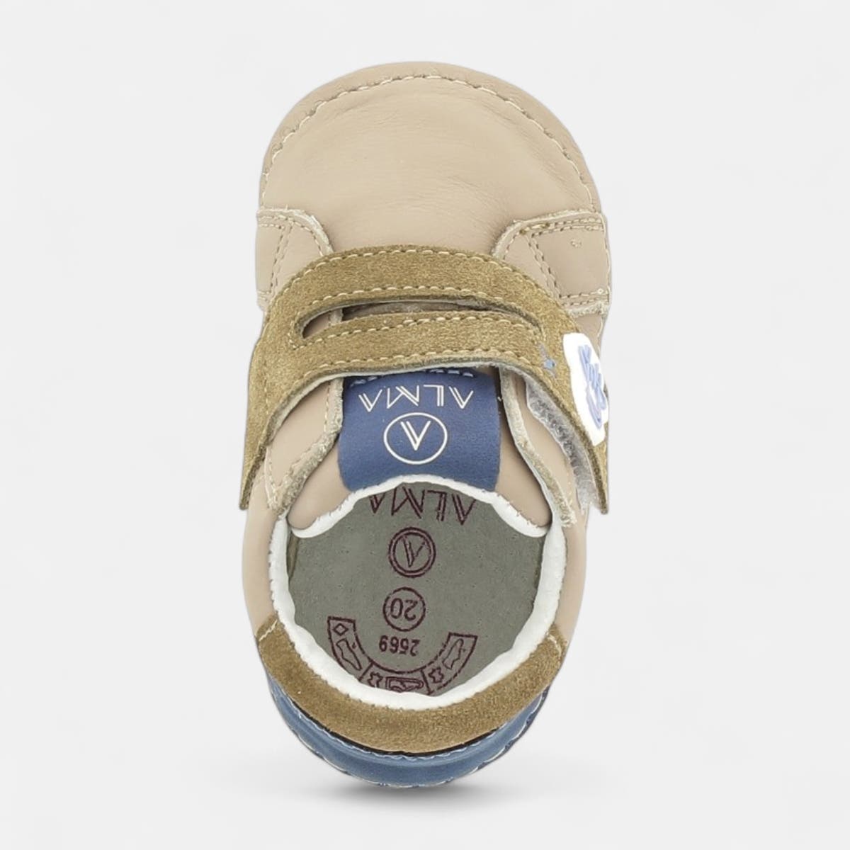 Baskets hautes Bébé garçon en cuir taupe