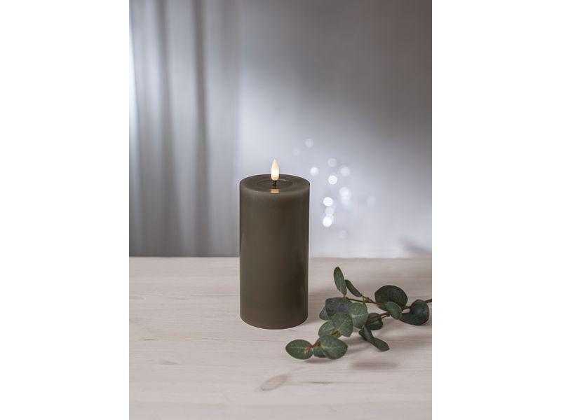 Star Trading LED-Kerze Flamme Flow, Braun Realistische Elektrokerze mit Timer-Funktion