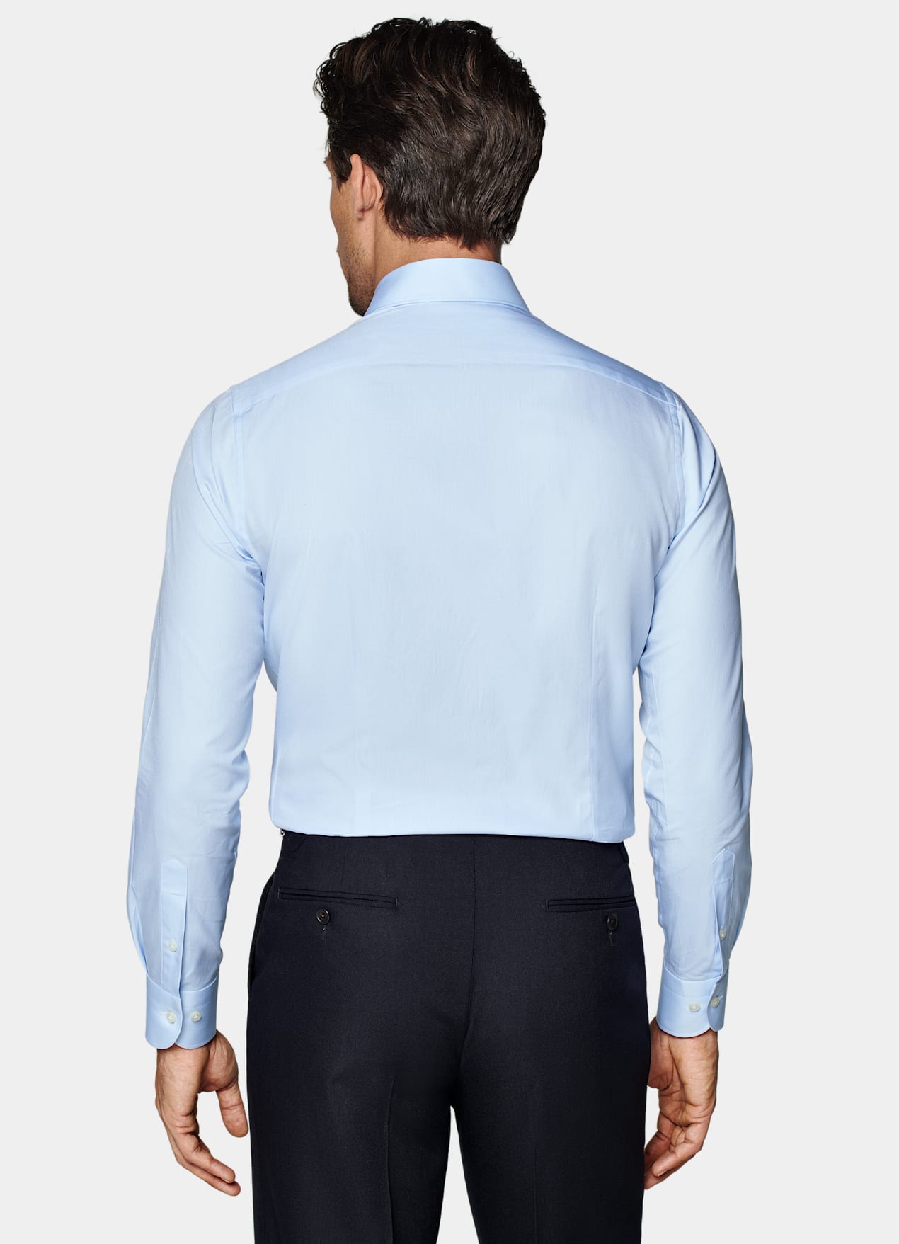 Chemise coupe très ajustée en twill bleu clair