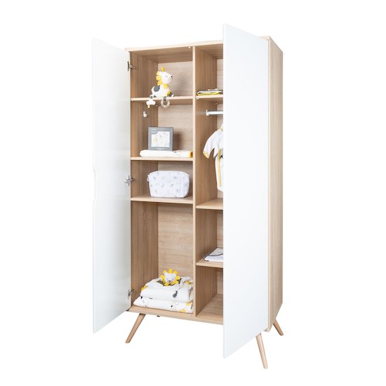 Sixties Armoire 2 portes   Blanc        de               Sauthon Baby's Sweet Home