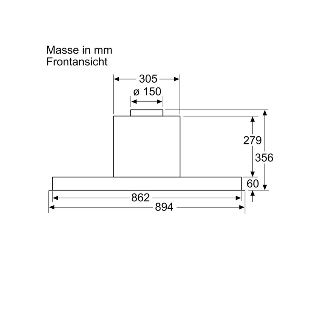 Bosch DBB96AF60 Integrierte Designhaube 90 cm
