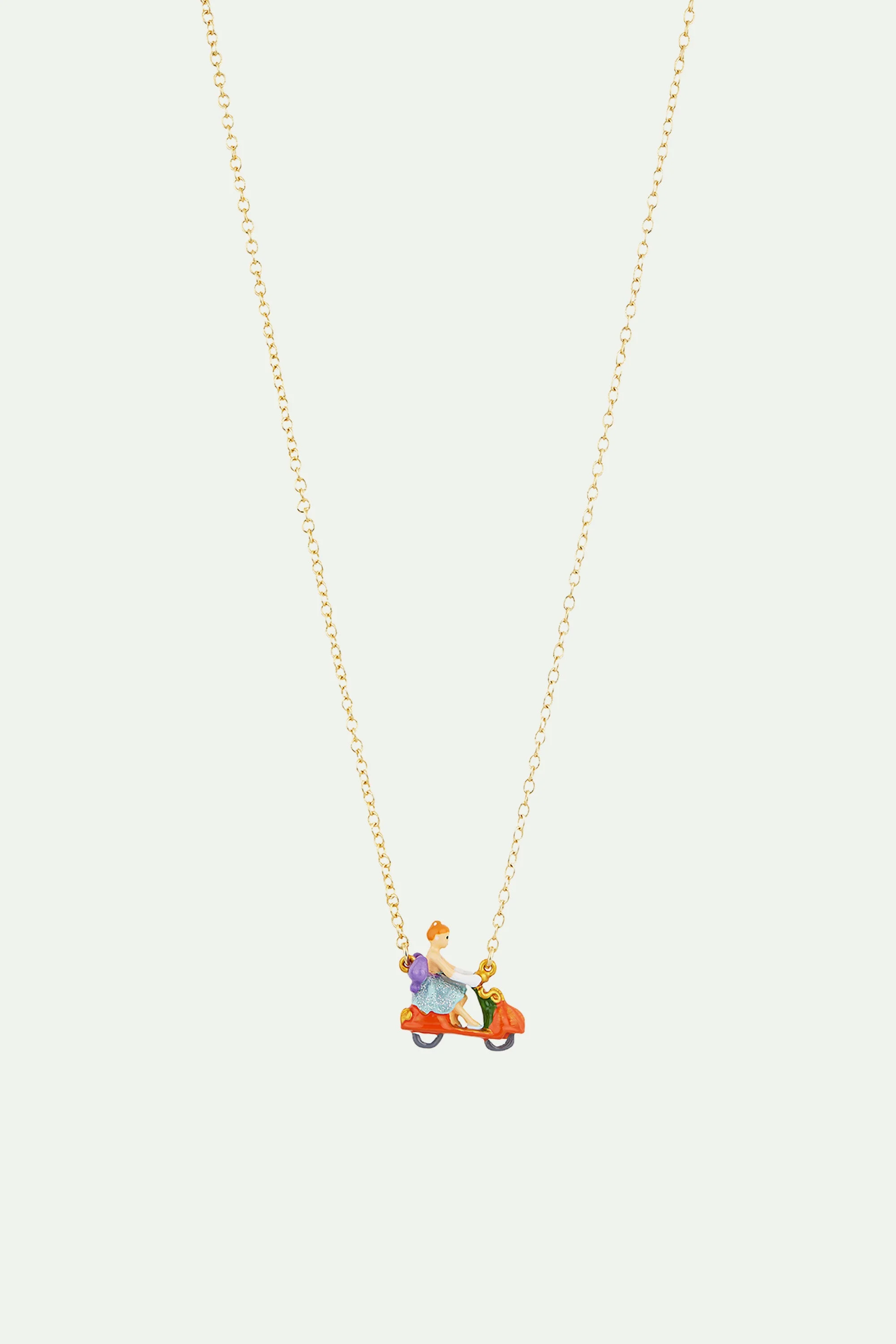 Collier pendentif cendrillon et scooter-citrouille | Multicolore