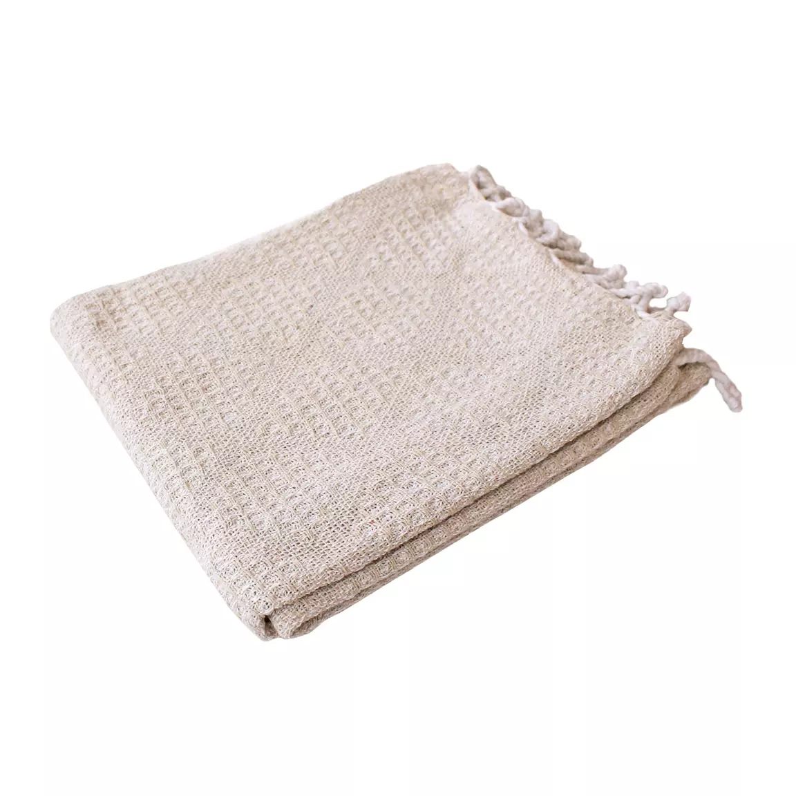 Plaid coton recyclé (130 x 160 cm) Dune Ecru