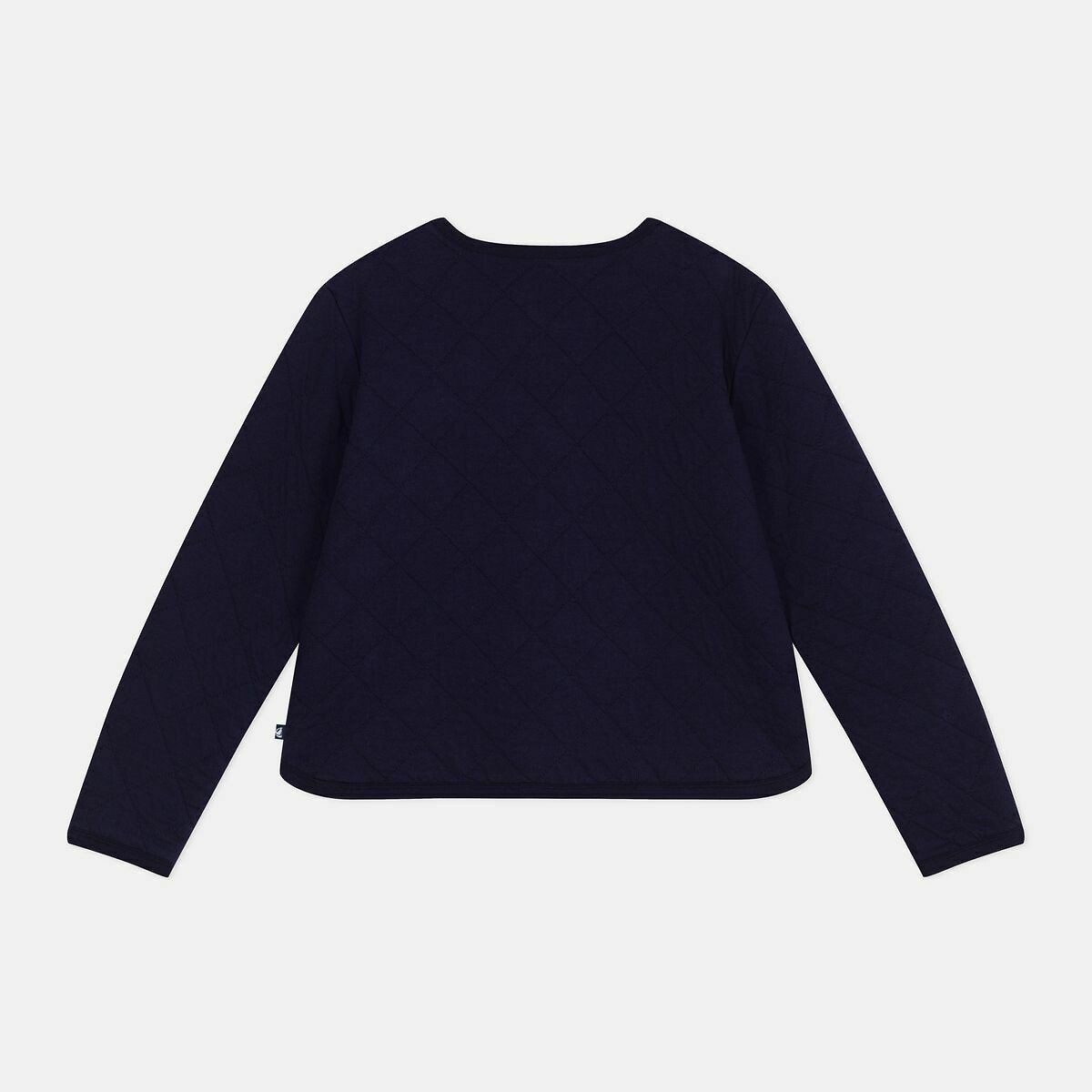 PETIT BATEAU<br>Cardigã feminino acolchoado em algodão liso