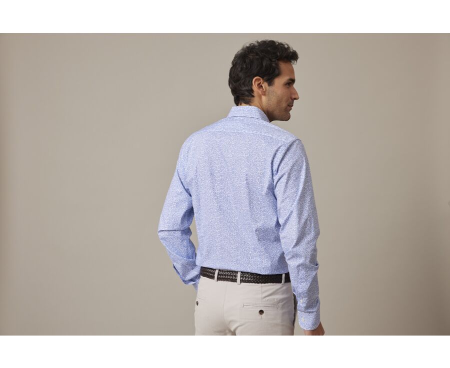 Chemise imprimée Blanche et Bleue - ULDÉRIC
