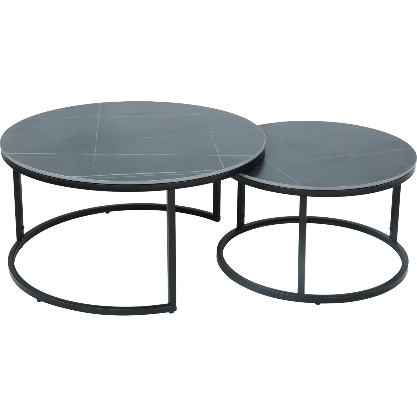 Salontisch Chris Marmor-Optik schwarz 2er-Set
