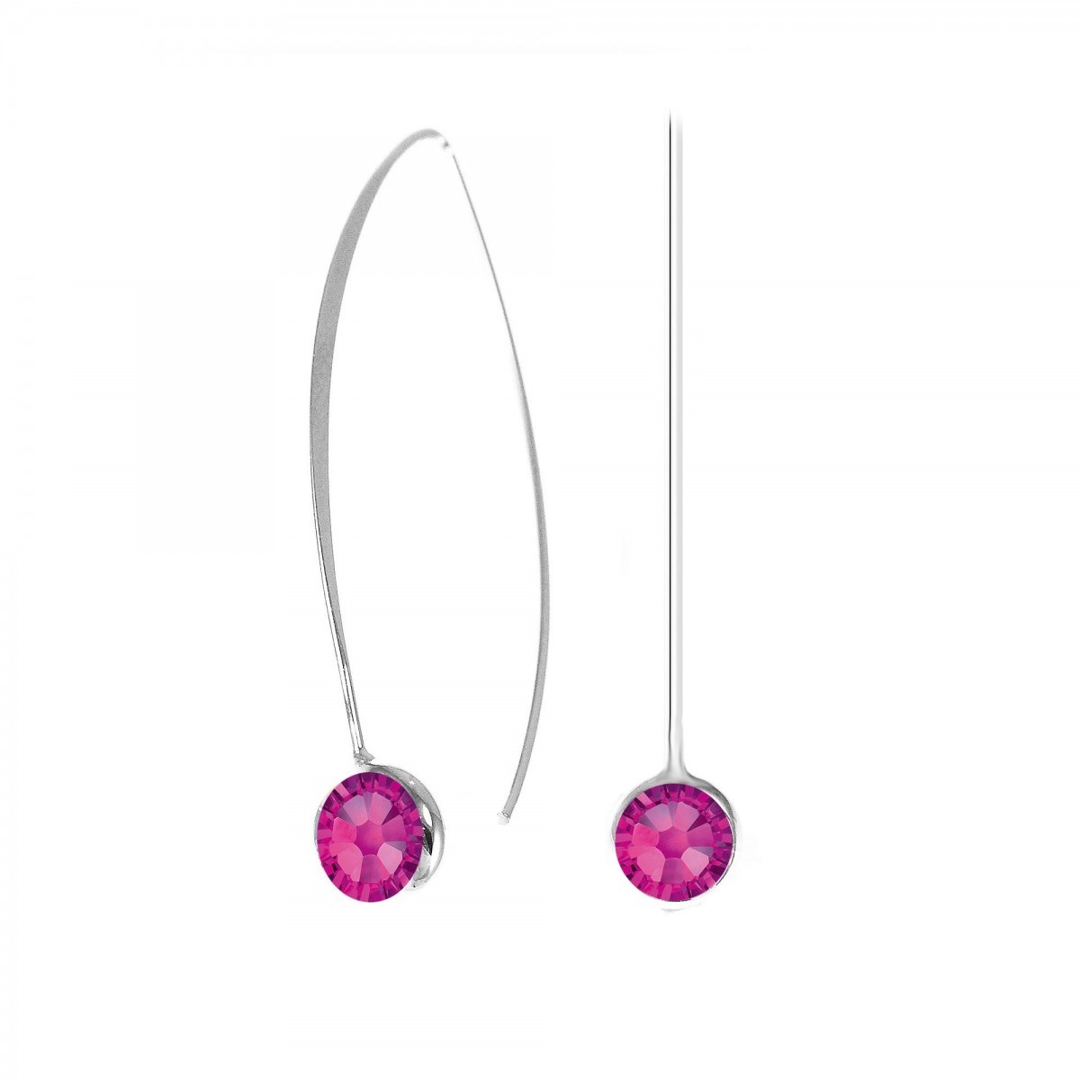 Boucles d'oreilles point de lumière rouge SC Crystal ornées de Cristaux scintillants