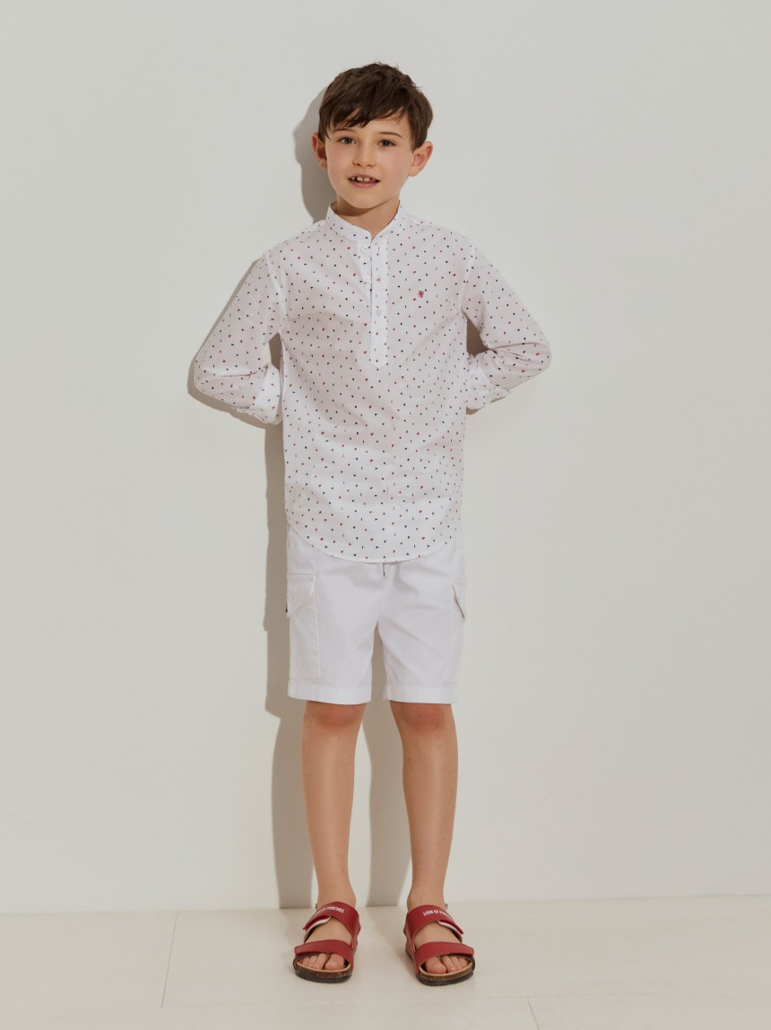 Camisa de algodão estampada