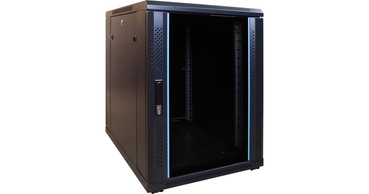 DSI15U mini serverkast met glazen deur - DS6815 server rack  (Zwart, 600 x 800 x 770mm)
