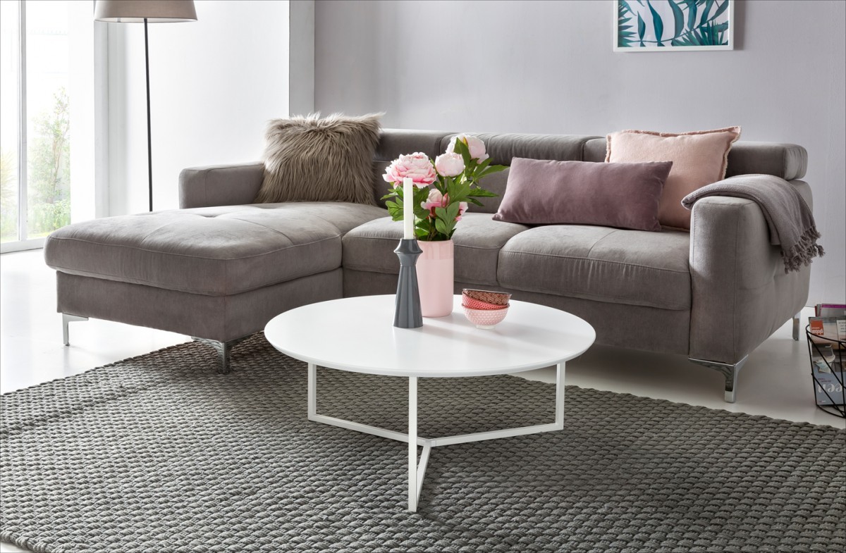 Couchtisch - weiß matt - Ø 80 cm