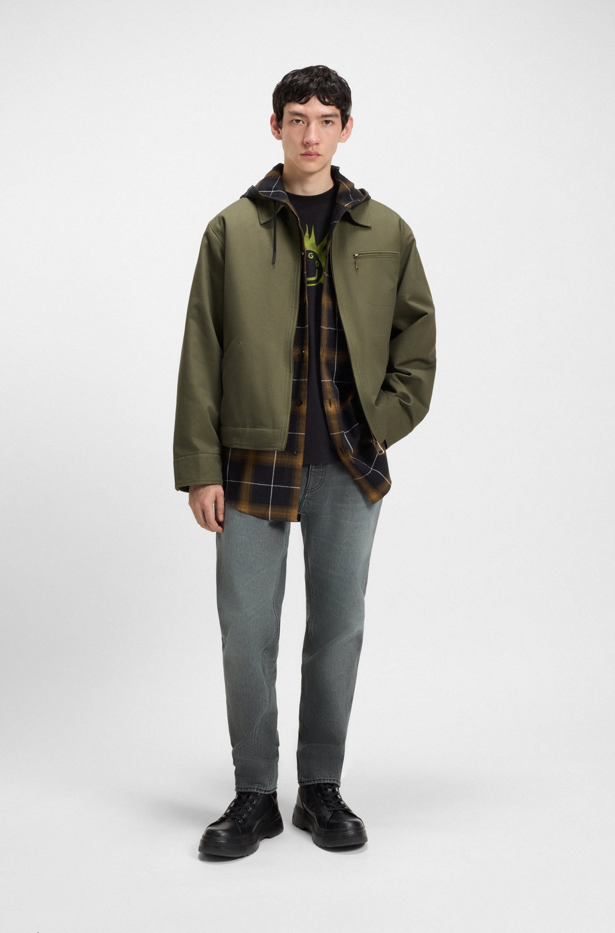 HUGO Blue Canvasjacke »Blake« leicht wattiert, regular fit Overshirt Übergangsjacke Kurzjacke Bomber