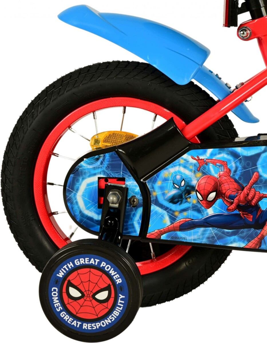 Spiderman - Cykel Med Støttehjul Til Børn - 12'' - Volare