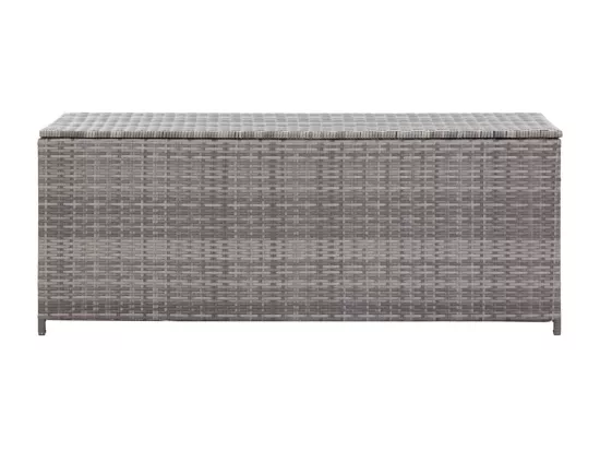 Boîte de rangement de jardin gris 150x50x60 cm résine tressée