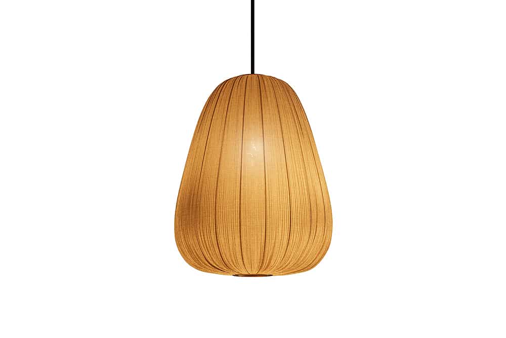 Moderne Hängelampe ORGANIC 45cm natur Stoffschirm Tropfenform Boho