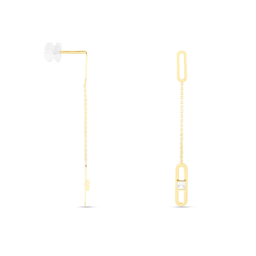Boucles D'oreilles Pendantes Minimalist Chic Or Jaune Oxyde