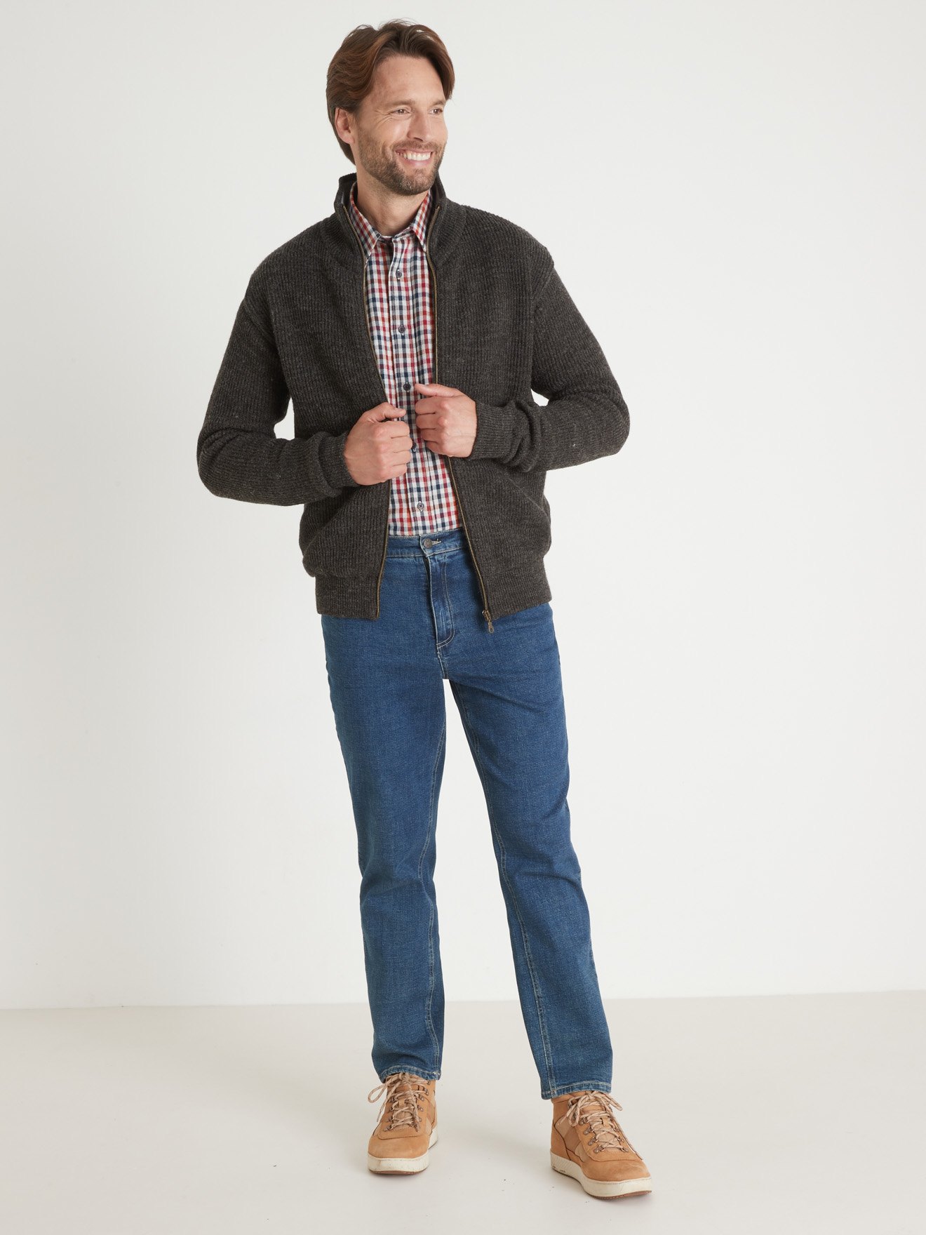 Blouson zippé 30% laine intérieur chaud