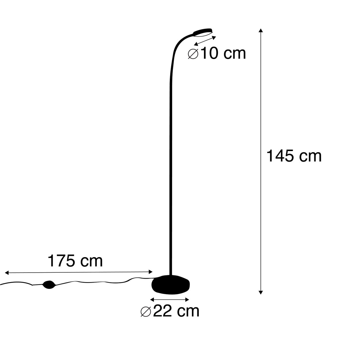 QAZQA - Moderne staande lamp, zwart, incl. LED - Trax I Woonkamer I Slaapkamer - Staal, langwerpig - I (niet vervangbaar) LED
