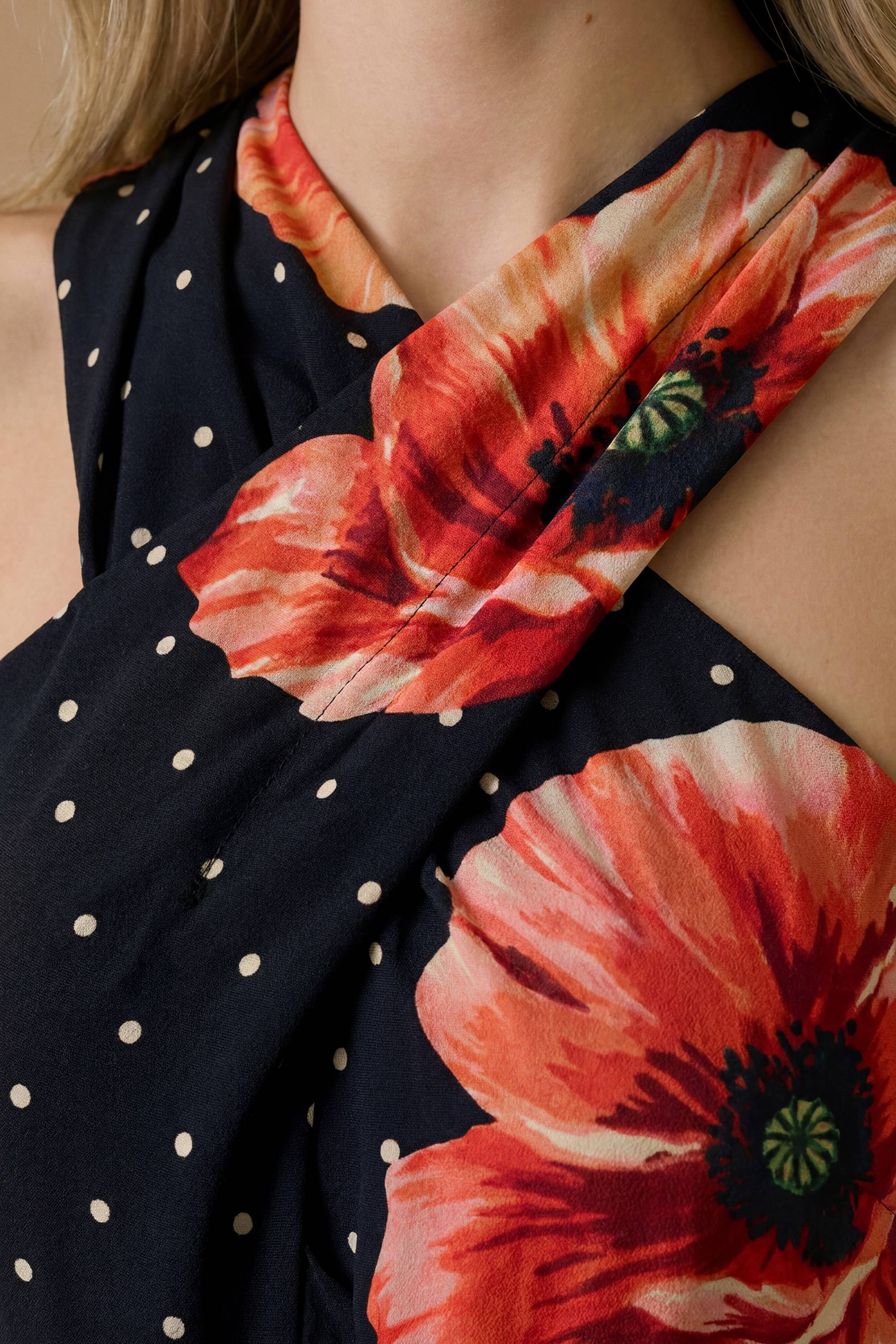 Oasis Combinaison Imprimée En Viscose À Encolure Croisée Dos Nu