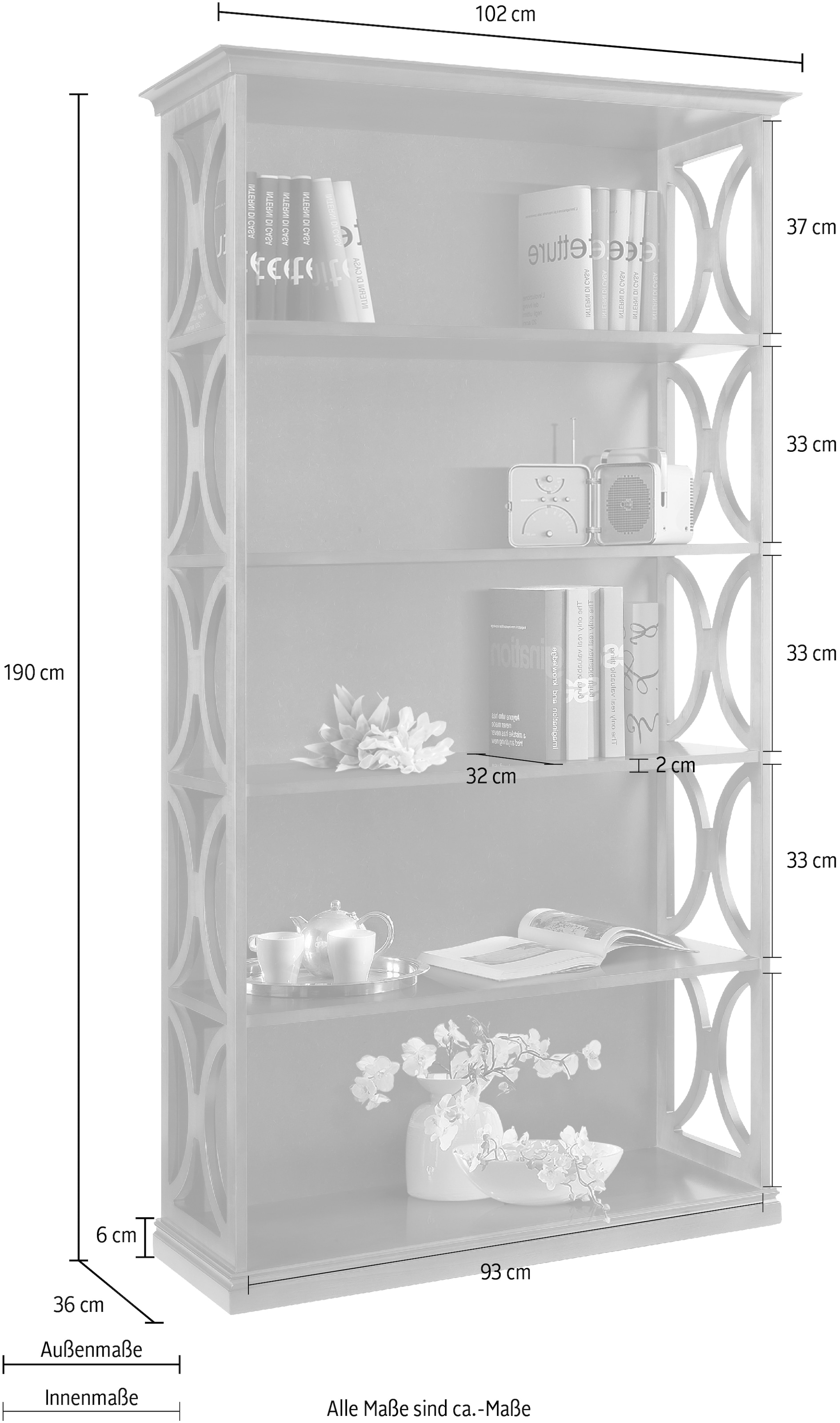 Home affaire Bücherregal »Fellini« Breite 102 cm