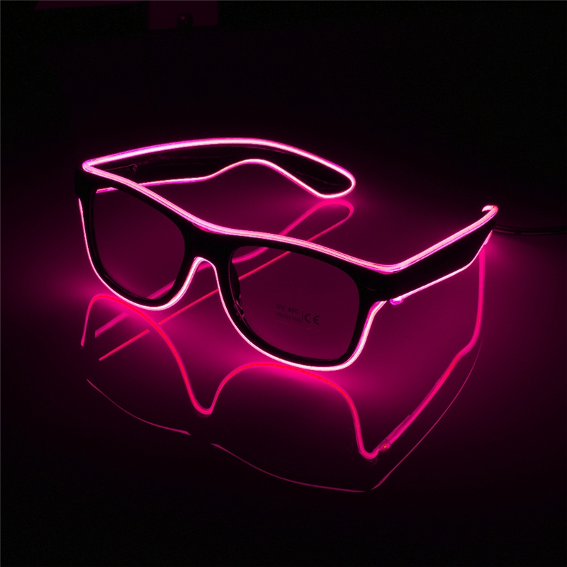 LED Party Brille Festival Leuchtbrille Verkleidungs Accessoire - Pink