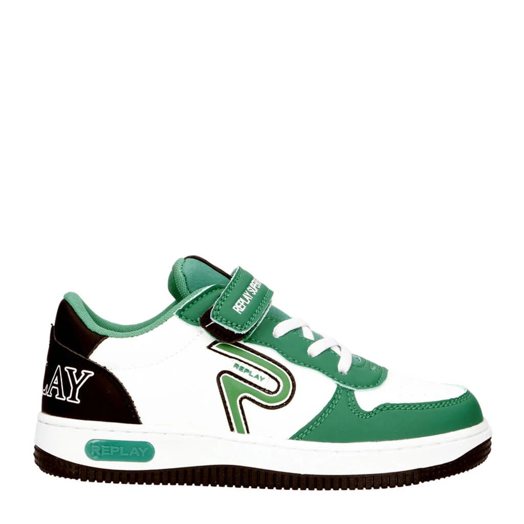 REPLAY Epic jr low-V 13sneakers wit/groen