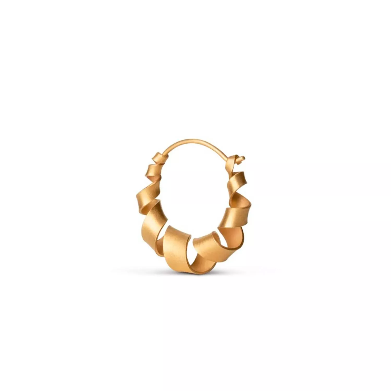 Jane Kønig Curly Hoop Ørering Single 18 kt. Forgyldt Sølv JKSCHF18-G