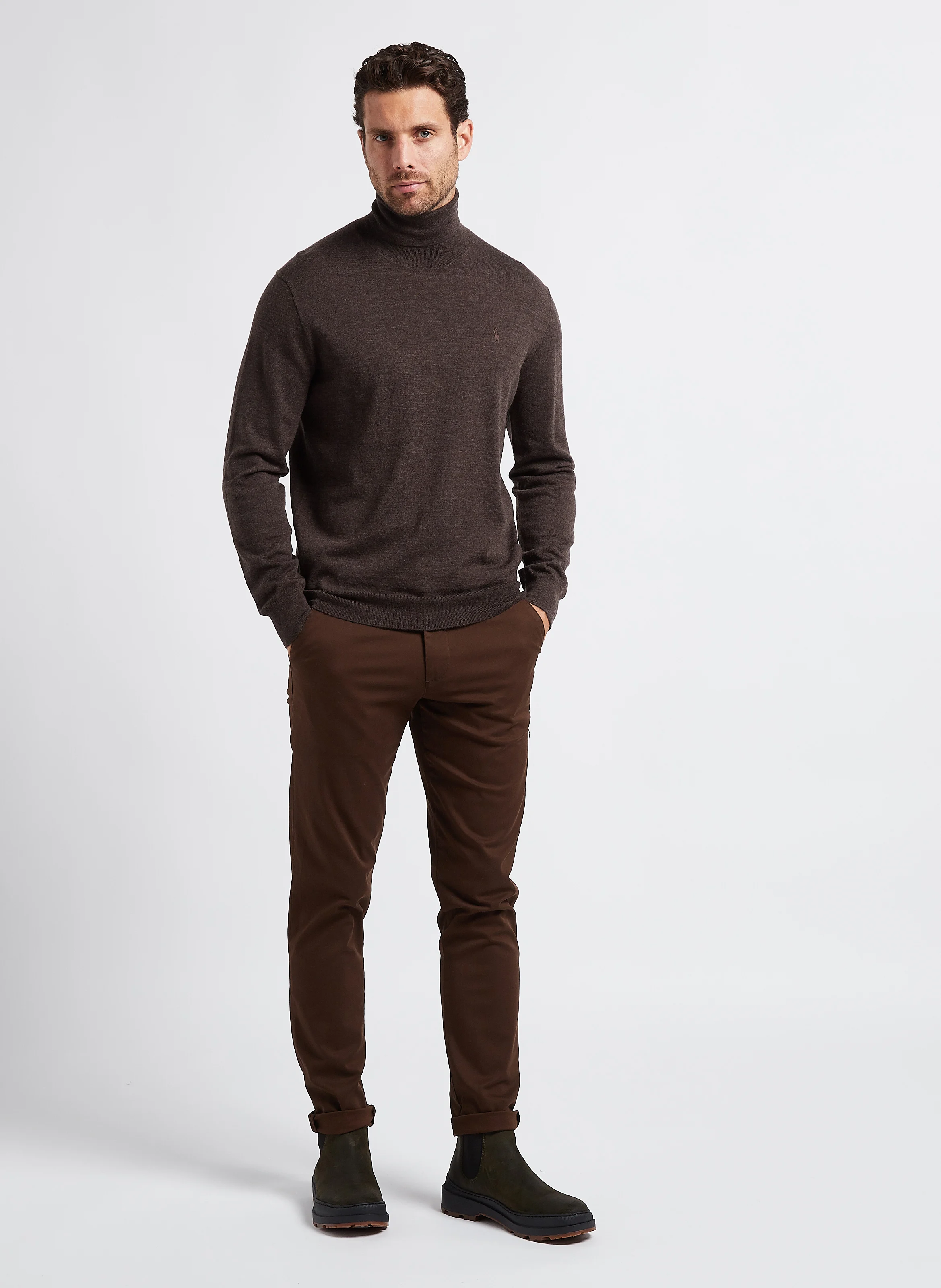 Chino slim en coton| Marron