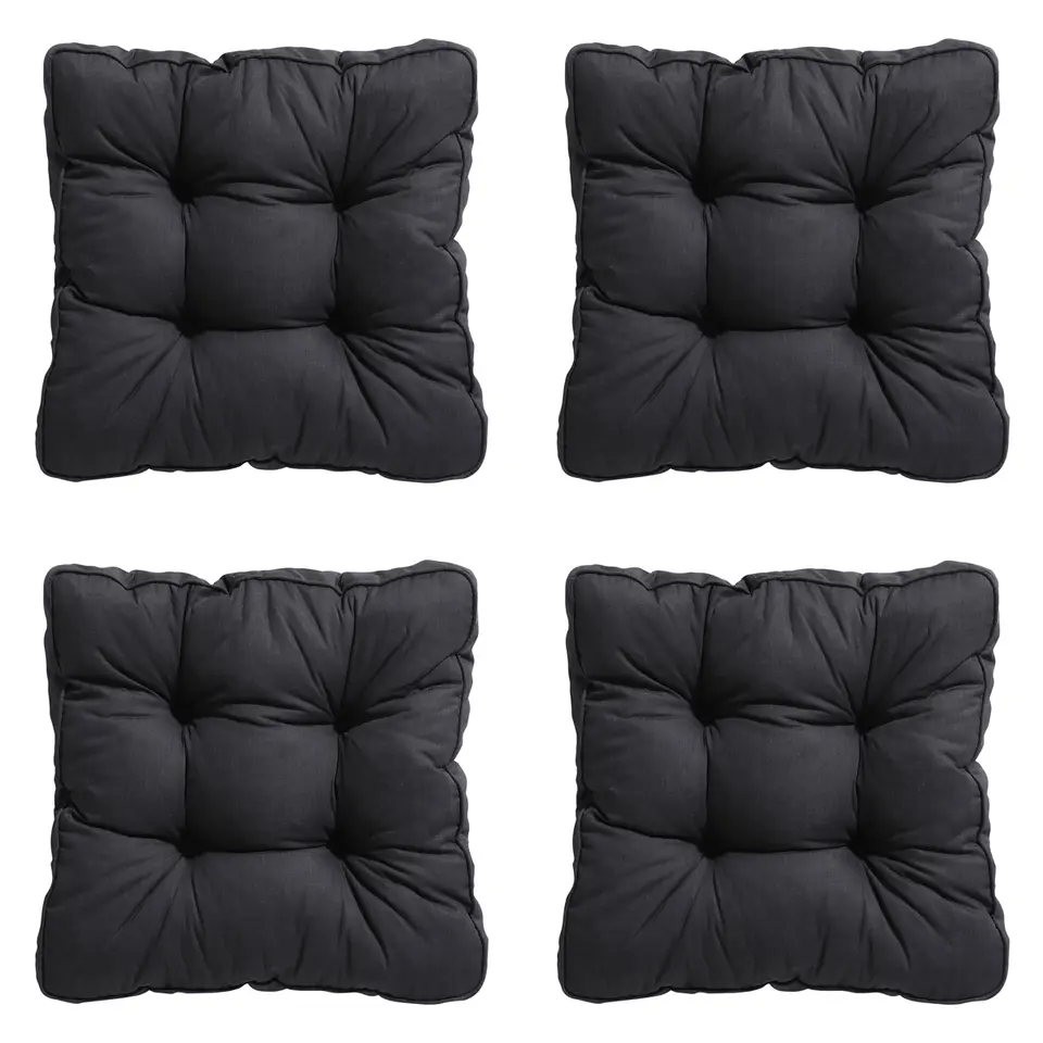 Madison - Zitkussen Florance Basic black - Ca. 47x47 cm - Set van 4