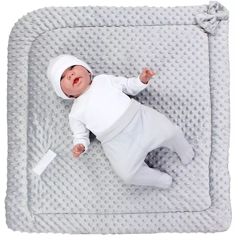 TupTam Baby Winter Einschlagdecke Warm Wattiert Minky grüngrau