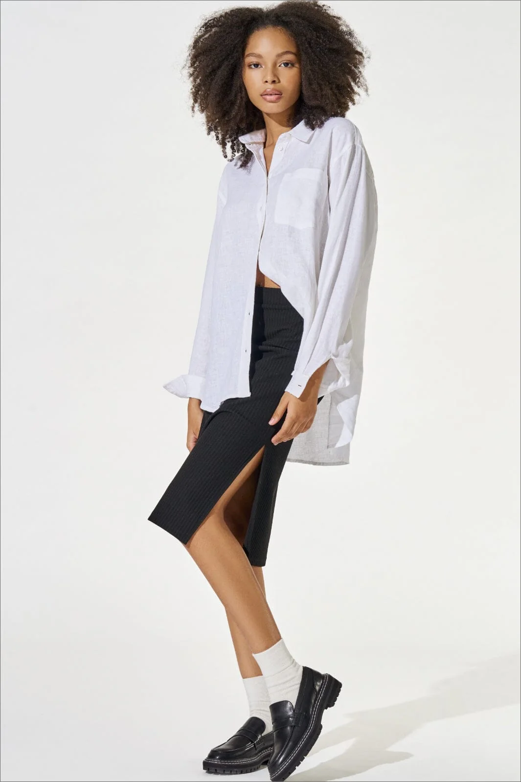Only Onlemma Slit Skirt black