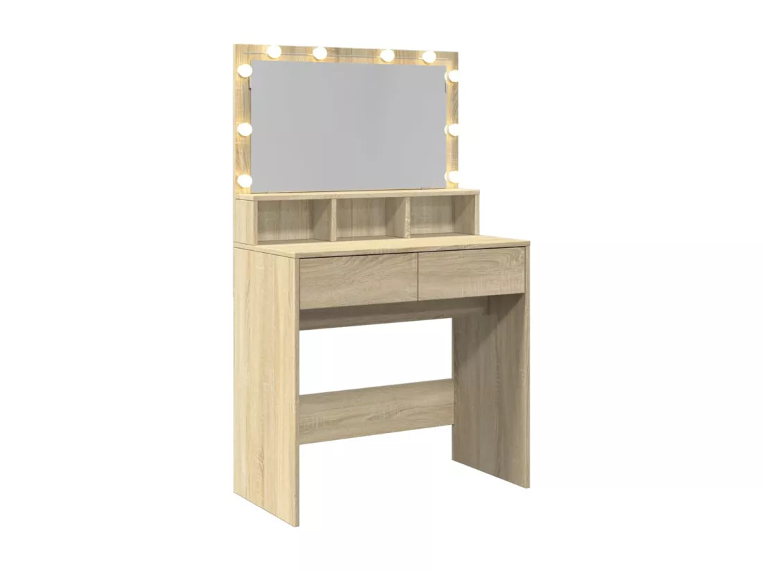 Coiffeuse avec LED chêne sonoma 80x41x134,5 cm