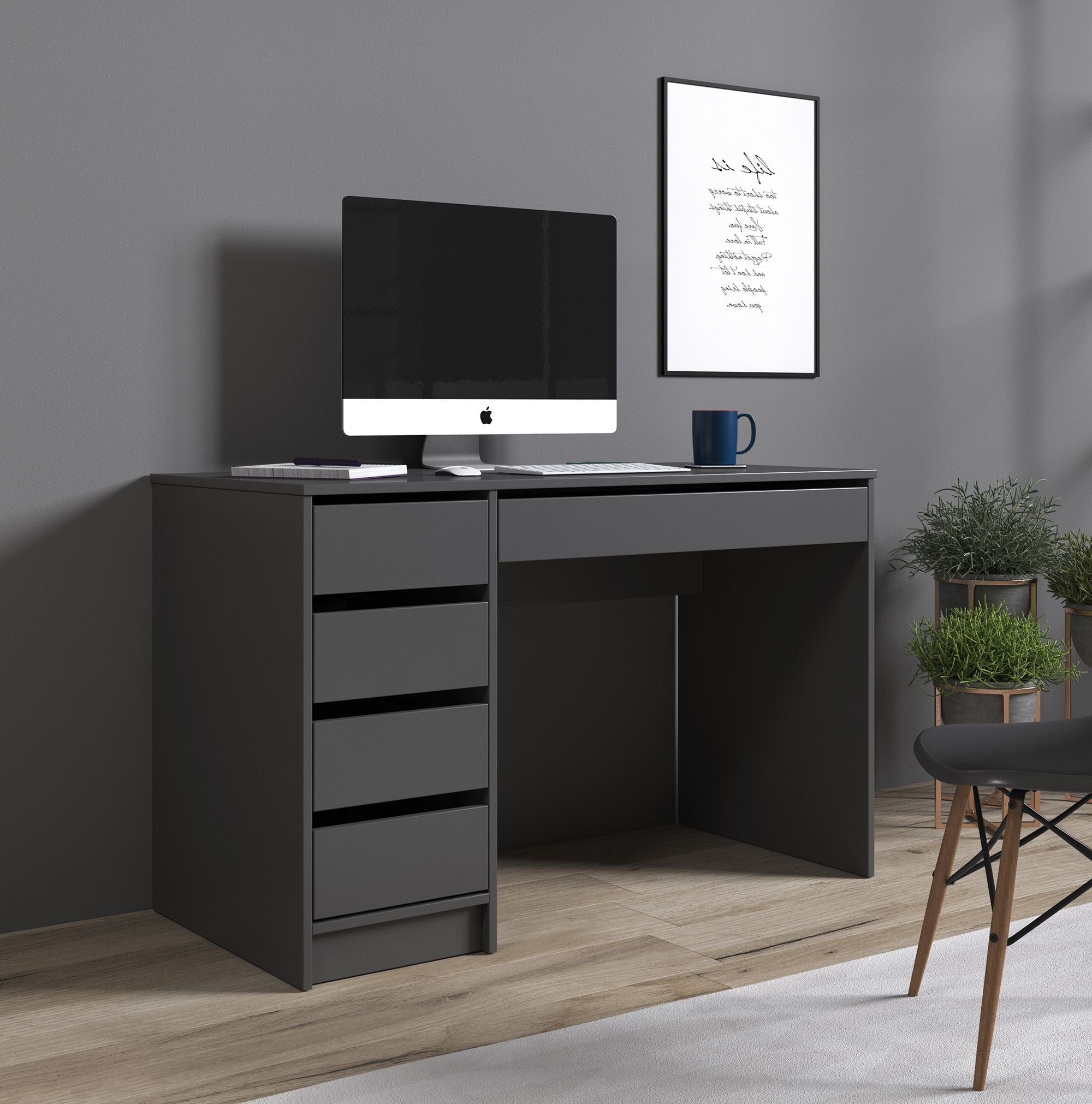 Meubella - Bureau Avio - Grijs - 120 cm