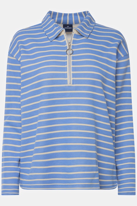 Sweatshirt, Ringel, Polokragen, Langarm