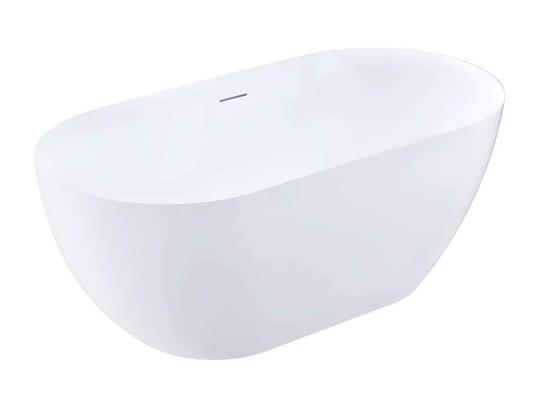Baignoire îlot design ovale LISBON blanche 170 cm Mat