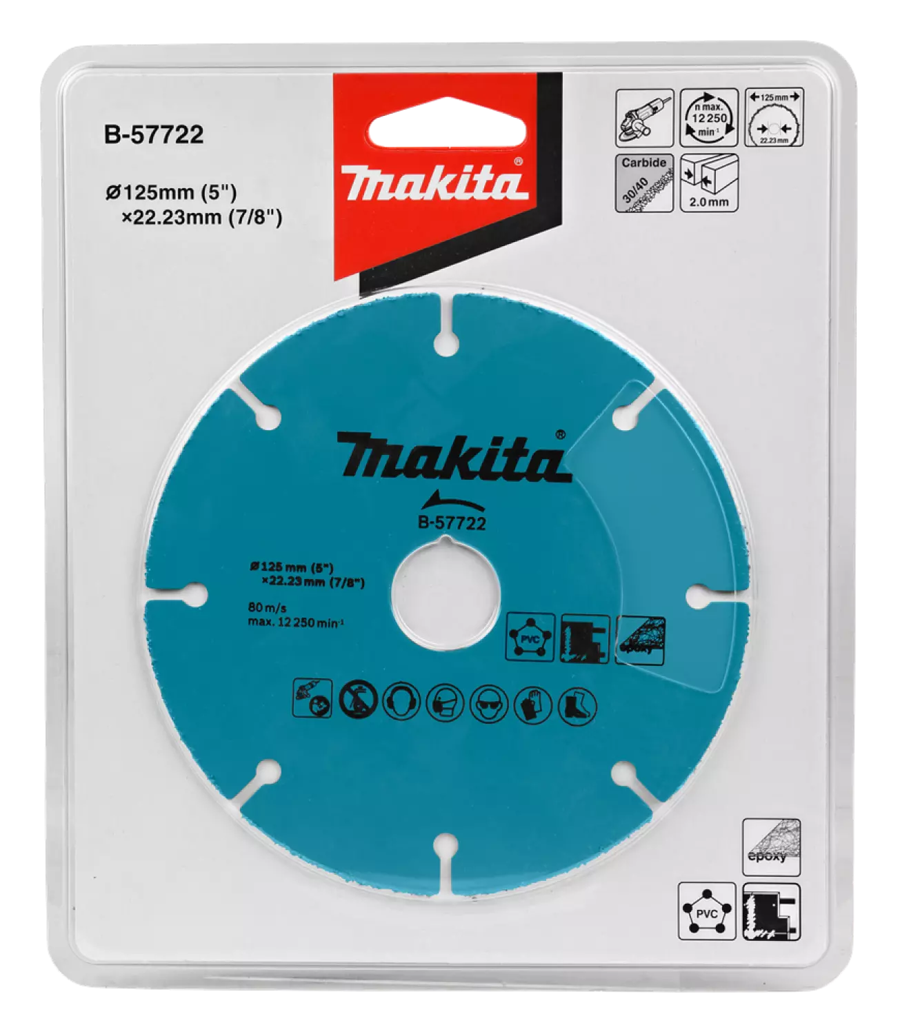 Makita B-57722 Doorslijpschijf - 125 x 22,23mm - Kunststof