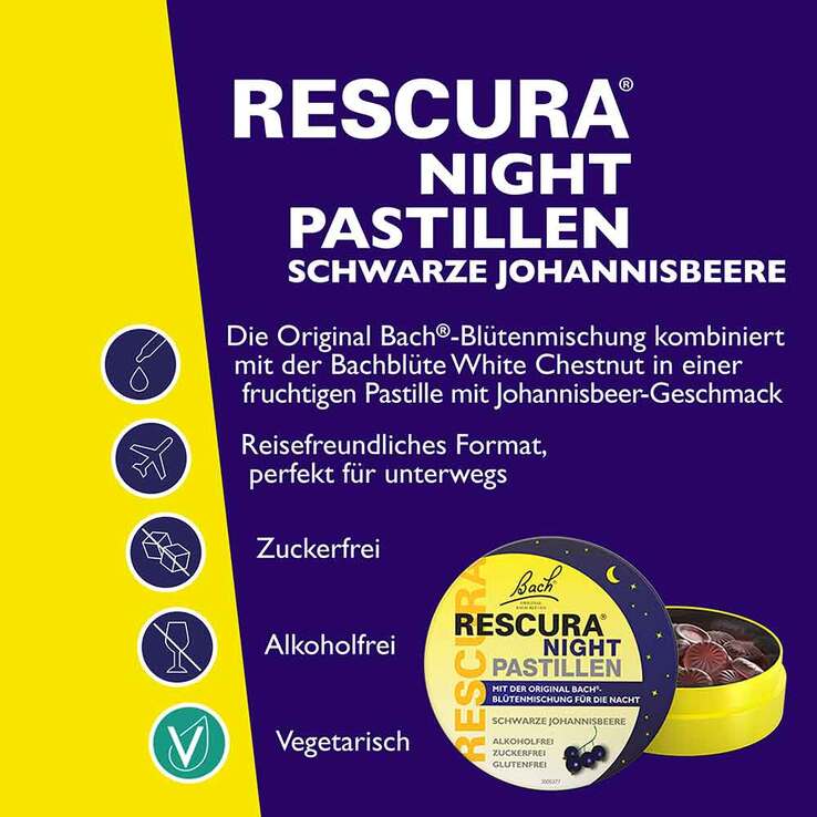 Bachblüten Original Rescura Night Pastillen schwarze Johannisbeere, 50 g