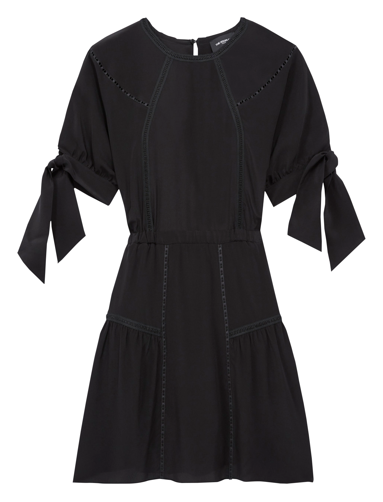 Robe courte cintrée en soie| Noir