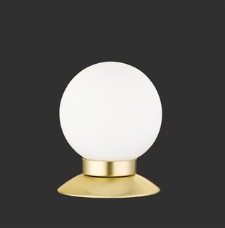 RL LED Tischlampe PRINCESS 10 cm messingfarbig/Glas weiß
