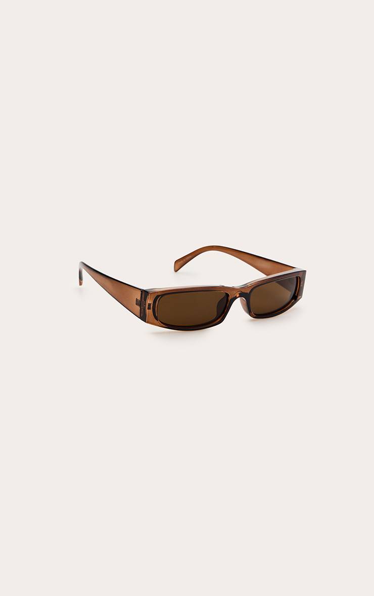 Chocolat Lunettes De Soleil Carrées À Monture Marron Et Verres Teintés
