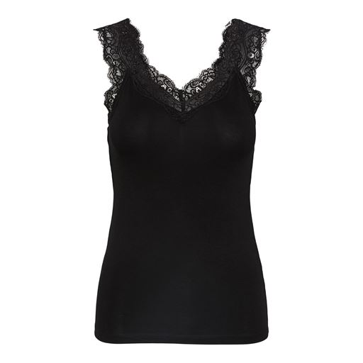 Pieces Barbera Lace Top, Black, XS
